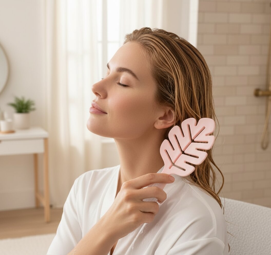 VORALIE Hair Brushes collection — detangling and styling brushes in pink and gold