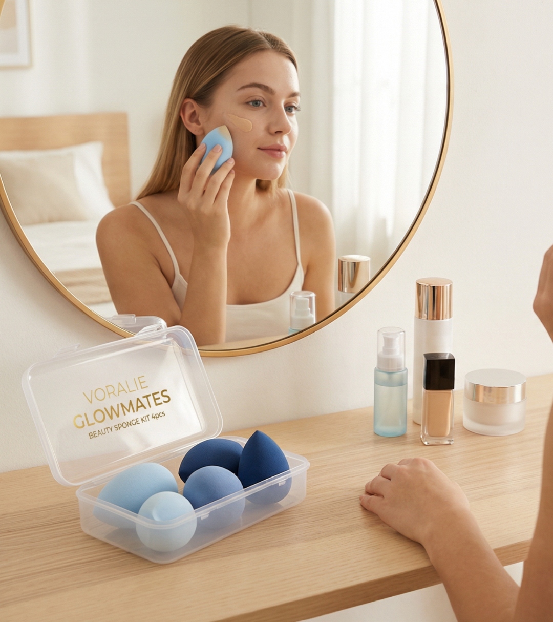 VORALIE Beauty Sponge Kits — GlowMates beauty sponge kit with model