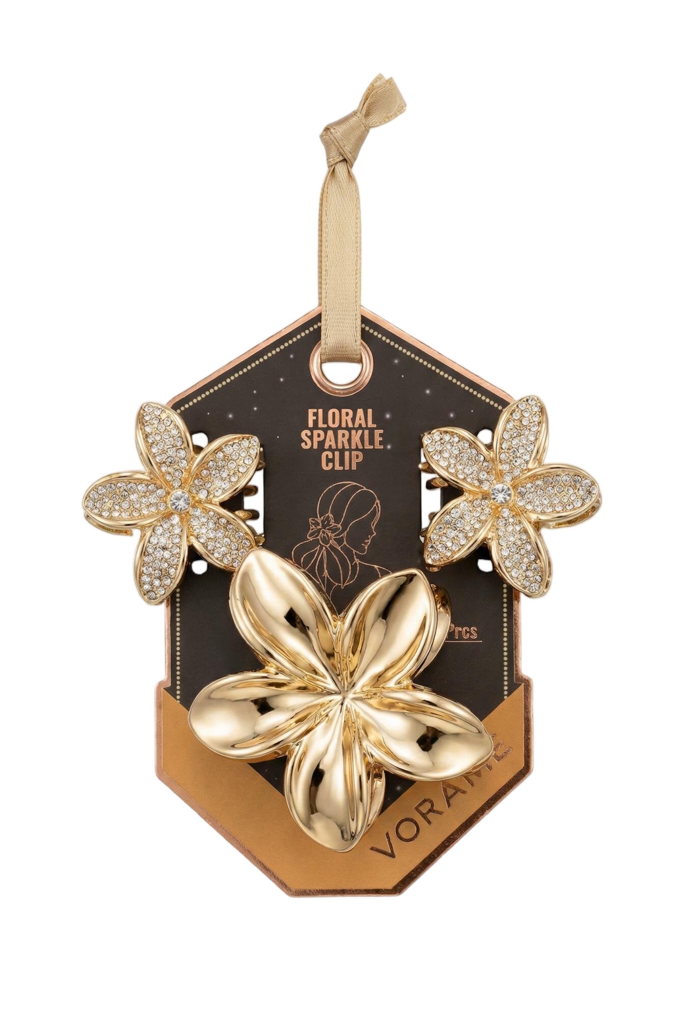 VR-52 Floral Sparkle Clip (Gold)