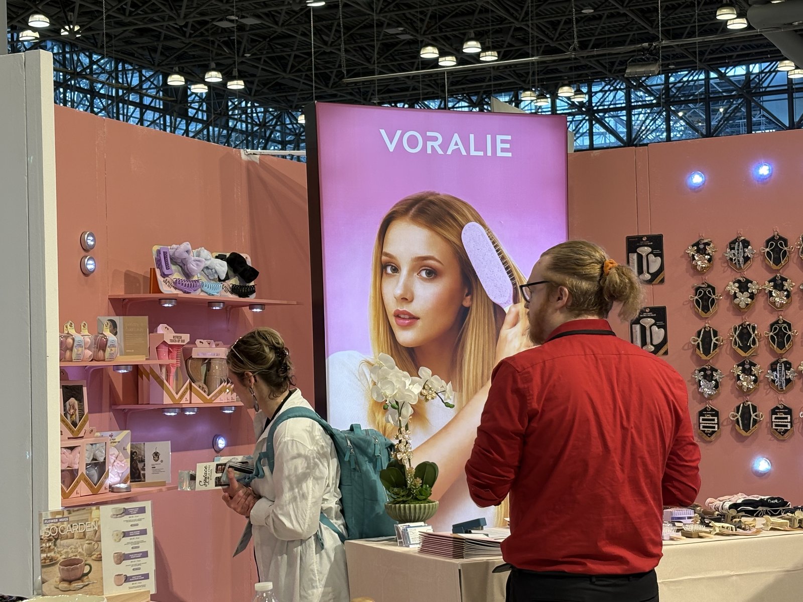 VORALIE booth with buyers and banner at NY NOW 2026